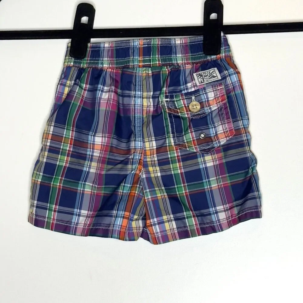 Polo Ralph Lauren Plaid Swim Trunks Toddler Boys Size 18 Months